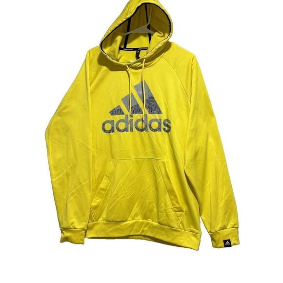 Adidas  Mens M GG Big Boss Training Hoody Sweatshirt HK9826  Yellow SZ Large - Picture 6 of 13